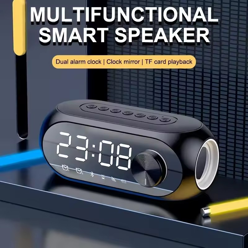 Home Improvement Videos - Беспроводная Bluetooth-колонка с будильником, портативное FM-радио,
